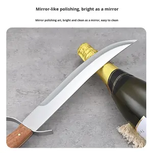 Couteau de sécurité en acier inoxydable à lame à pointe tombante, ouvre-bouteille de <span class=keywords><strong>vin</strong></span>, design luxueux, robuste, cadeau promotionnel, fêtes, bois - Product Image 5
