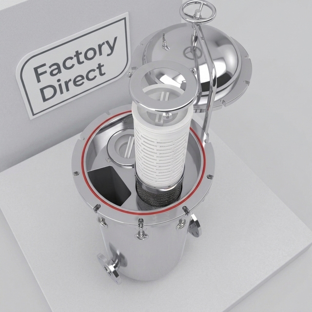 Cartridge Filter 304/316L Stainless Steel 0.1-100μm Industrial Liquid Filter for Water Chemical Oil Filtration 1 Year Warranty