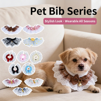 Collier décoratif pour animaux de compagnie avec clochette, écharpe à volants en dentelle et maille à carreaux, accessoire pour chiots et chats toutes saisons