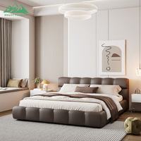Ensemble de meubles de chambre à coucher modernes en cuir de luxe du Jiangxi, lit inclinable réglable et rembourré, taille Queen et King