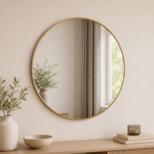 Gold Round Wall <b>Mirror</b> Modern Metal Frame Bathroom Vanity <b>Mirror</b> Home Bedroom Living Room Decor modern metal frame <b>mirror</b> - Product Image 1