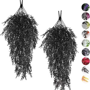 Nueva Decoración de Pared con Flores Artificiales de Lavanda, Guirnalda de Flores Falsas, Hojas Colgantes de Plástico - Product Image 3