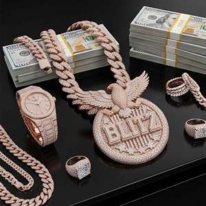 Nuevo Collar con Colgante Personalizado de Águila con Incrustaciones de Diamantes, Medallón de Oro Rosa, Estilo Hip Hop para Hombre, Regalo - Product Image 6