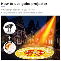 Projecteur LED Gobo extérieur en aluminium IP65, projection de logo personnalisée, rotation, lumière publicitaire au sol 120W avec télécommande