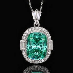 Fashion Eco-friendly Copper Wholesale Jewelry <b>Set</b> 12*16-10*12mm Paraiba Green Cubic Zirconia Bird Nest Trendy Bulk Sale <b>Set</b> - Product Image 5