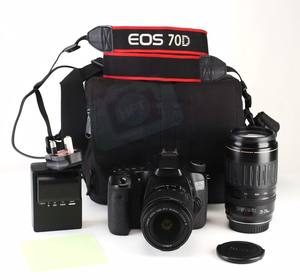Appareil photo professionnel HFT EOS <span class=keywords><strong>70D</strong></span> avec objectif zoom EF-S 18-55 mm Kit Cadre APS Vidéo Full HD 1080P Carte SD - Product Image 1