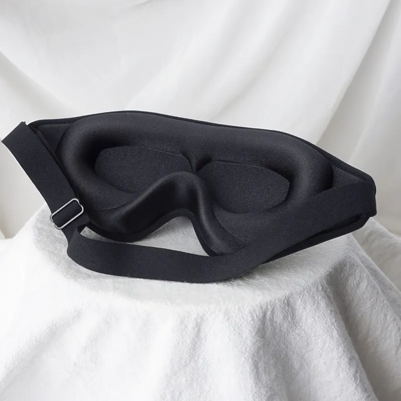 3D Sleeping Design Eyemask Black Silk Contour Sleepmask Contoured Sounds Sleep Eye Mask For Lash Extensions Comfortable Memory