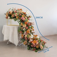 A-1942 Centre de table de mariage luxueux, boule de fleurs artificielles, couleur automne, chemin de fleurs pour allée de mariage, décoration de la maison