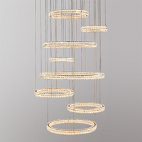 Lampes suspendues modernes en cristal à LED pour salon, hall d'hôtel, escaliers, lustres
