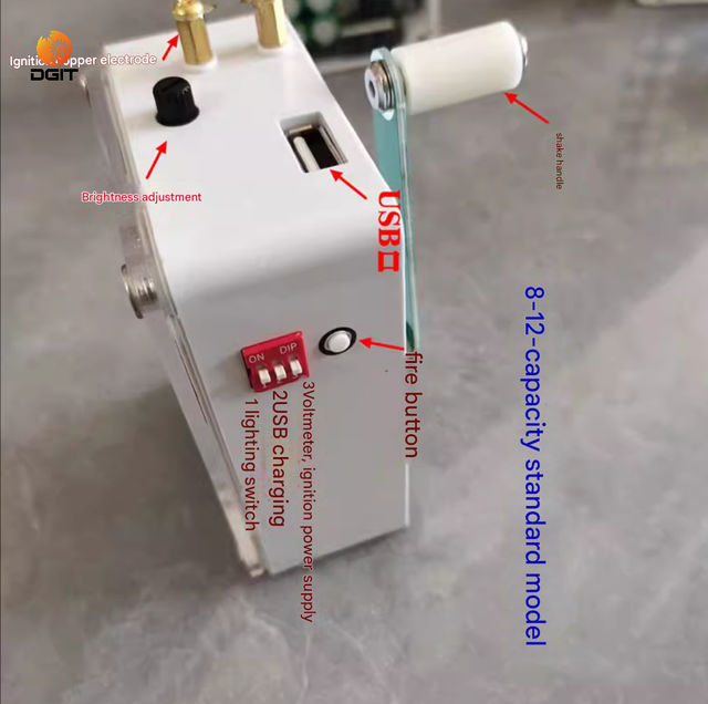 6V 12F DIY Hand Crank Generator Portable Emergency USB Charger Mobile Power Charger Camping Generator for Outdoor Travel