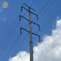 Poteau de ligne électrique aérienne 9m 10m 12m en acier galvanisé, tour électrique de transmission ou poteau