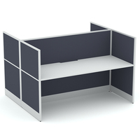Vase de bureau modulaire en aluminium avec 2 places, série T3, personnalisé, épaisseur de 32mm, station de travail