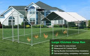 Kolay monte büyük tavuk kümesi için 100 tavuk Metal açık yürüyüş tavuk koşusu ile güneşlik kumaş - Product Image 6