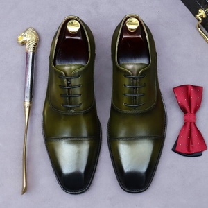 Chaussures habillées décontractées en cuir véritable pour hommes, style britannique, à lacets, en cuir de vachette pleine fleur, à trois empiècements, pour le printemps - Product Image 3