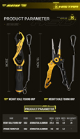 Pinza de Pesca HASIDA Patentada con Funcionamiento de un Solo Dedo, Rodamiento de Resorte, 40 cm, Accesorios Procesados por CNC, Mango de Pinza Alargado