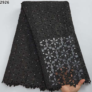 2926 blanco puro blanco piedras pesadas tela de encaje africano bordado Cordón de guipur Soluble en agua cordones para Brials boda y tela - Product Image 6