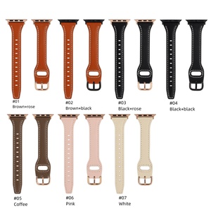 <span class=keywords><strong>Bracelet</strong></span> de montre femme en <span class=keywords><strong>cuir</strong></span> pour <span class=keywords><strong>Apple</strong></span> <span class=keywords><strong>Watch</strong></span> 8 7 49mm 41mm 45mm <span class=keywords><strong>Bracelet</strong></span> fin pour IWatch Series 6 5 4 SE 40mm 44mm Bracelets - Product Image 2