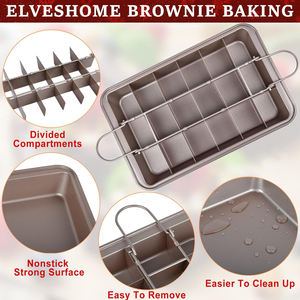 Bandeja para Hornear Antiadherente, Lámina de Acero al Carbono, Moldes Rectangulares para Pastel con Divisores para Hornear en Horno - Product Image 3