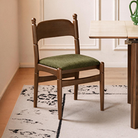 Chaise de salle à manger en bois massif de style moderne du milieu du siècle, revêtement en cuir PU écologique, durable, pour la maison, le bureau et l'hôtel, avec dossier