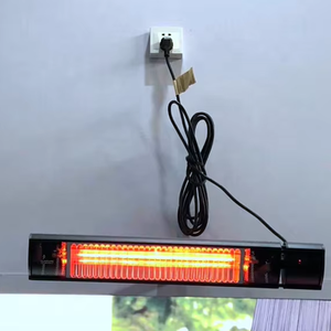 Chauffage électrique extérieur résistant aux intempéries IP65, argent noir, 2000W, appareil de chauffage portable pour balcon et terrasse, LDHR005G2 200KY - Product Image 1