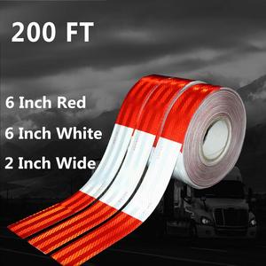 2 inch x 200feet phản quang an toàn Băng DOT-C2 không thấm nước màu đỏ và trắng dính conspicuity băng cho Trailer, ngoài trời, xe tải - Product Image 2
