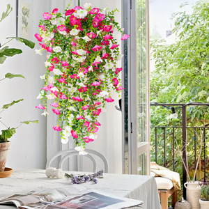 Vignes artificielles de glycine Qiangxing 77 cm, fleurs en plastique suspendues pour décoration intérieure, extérieure et de mariage - Product Image 2