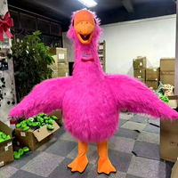 Costume de mascotte de canard d'oie jaune rose d'animal blanc gonflable pour la publicité adulte événements de fête en plein air