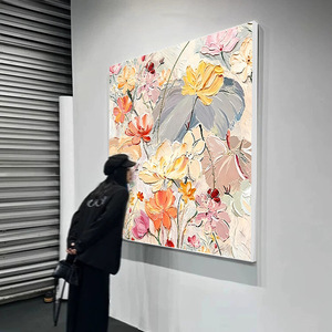 Hand Painted Oil Painting Abstract Flowers Art For Living Room Or Restaurant Decoration - Product Image 3