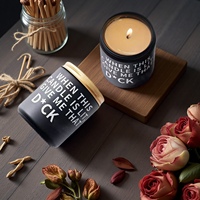 Witoyou 200g Zwarte Glazen Kerst Lavendel Luxe Private Label Sojawas Geurkaars Cadeau met Metalen Deksel voor Kerstmis