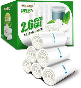 Small Clear Trash Bags 2.6 Gallon Garbage Bags Wastebasket Bin Liners