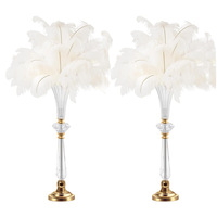 Nouvelle décoration de mariage, vase en acrylique transparent en forme de corne, ornement de centre de table pour la décoration de table de réception de mariage