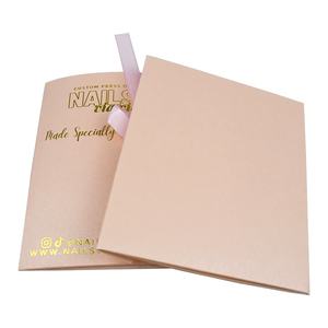 Enveloppe de mariage de luxe rose en gros avec logo en feuille d'or gaufré et ruban - Product Image 3