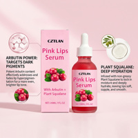 Sérum éclaircissant pour les lèvres rose à marque privée, huile pour les lèvres hydratante et adoucissante, réparation des cuticules mortes, sérum à l'acide hyaluronique pour les lèvres, vente en gros