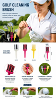 Brosse à crampons de golf en nylon en forme de coupelle pour le nettoyage des pointes de chaussures, accessoire de golf portable