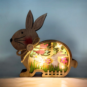 Adornos de Conejito de Madera Coloridos y Brillantes, Conejo de Madera para Pascua, Decoración Artesanal para el Hogar y Escritorio, Regalo Personalizado de Cumpleaños o Festividades - Product Image 4
