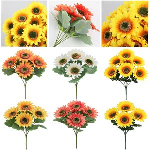 Bouquet de tournesols artificiels Guanyi, fleurs en soie, décoration de mariage, décoration extérieure, décoration de la maison, fabriqué en Chine HG8403-5-22 - Product Image 5