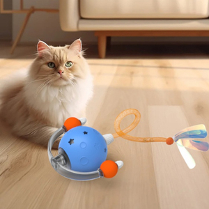 Nouvelle balle interactive automatique pour chat électrique rechargeable par USB résistante aux morsures en silicone intelligente avec plume pour chats d'intérieur - Product Image 1