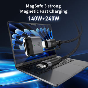 Type-c mâle vers USB C câble 240W PD câble de charge rapide 140W Type C câble de charge magnétique en nylon à 3 têtes pour ordinateurs portables <span class=keywords><strong>Macbook</strong></span> - Product Image 3