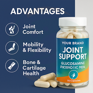 Capsules de <span class=keywords><strong>glucosamine</strong></span> et de chondroïtine OEM/ODM, soutien articulaire, complément osseux, qualité alimentaire, 60 capsules par flacon, biologique - Product Image 3