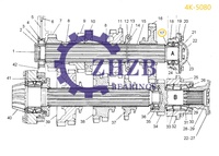 Roulement à rouleaux coniques 4K-5080 pour l'ensemble de transmission des bulldozers Caterpillar D3B D4D D4E