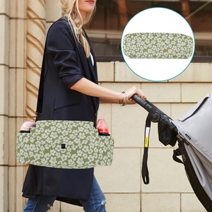 Sac de voyage en nylon à motif hibiscus personnalisé pour maman, sac de rangement suspendu pour poussette, organisateur de couches pour bébé - Product Image 6