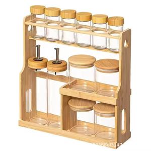 Bamboo Kitchen Spice Rack Multi Layer Storage Organizer For Oil Salt Soy <b>Sauce</b> Vinegar And Spices - Product Image 3