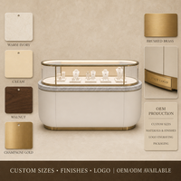 Table de présentation de bijoux sur mesure avec éclairage LED et vitrine en verre pour boutique de bijoux de marque, distributeur et design d'intérieur