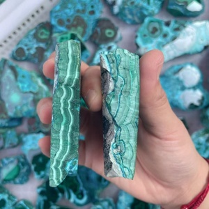Venta al por mayor de gemas naturales en bruto: Rodajas de <span class=keywords><strong>crisocola</strong></span> con malaquita, especímenes de cristal de forma libre para decoración Feng Shui - Product Image 2