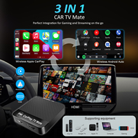 3 en 1 Wireless CarPlay TV Mate Android Auto Box Video Out FireTV Adapter Avec Smart Phone Video Mirror Link YouTube Netflix