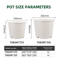 Pot Tanaman Plastik PP Modern 5 Galon, Ringan, Tahan Lama, dengan Lubang Drainase, Warna Putih untuk Kebun Rumah