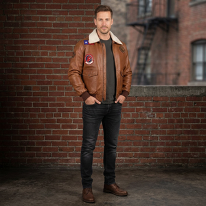 Wholesale Custom Bomber <b>Leather</b> <b>Jacket</b> Plus Size Men's Stand Collar Waterproof High Quality Stylish Long Sleeve Winter Outerwear - Product Image 3