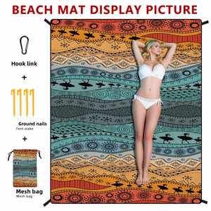 Wholesale OEM Bohemian Microfiber Summer <b>Beach</b> <b>Mat</b> Moisture-Proof Pad Outdoor Cushion Picnic Blanket Custom Tent Camping Ground - Product Image 4