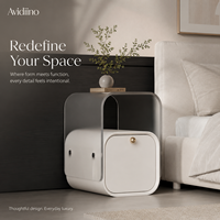 Meuble de chevet ultra-étroit en acrylique, design moderne et épuré, pour chambre à coucher, rangement domestique, OEM/ODM pour projets d'aménagement intérieur sur mesure
