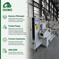 OUWO 2026 380V CNC Machine de découpe automatique d'aluminium à double tête 45/90 degrés pour la fabrication de fenêtres